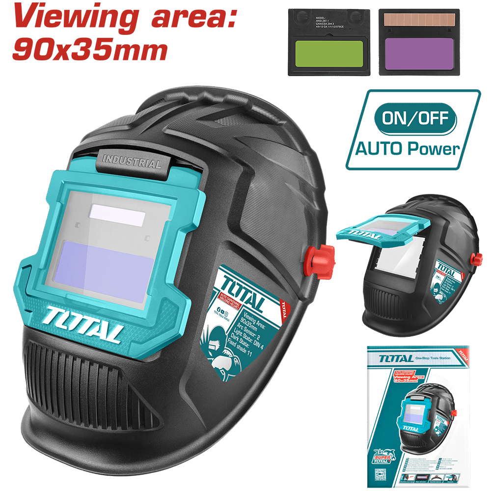 CARETA PARA SOLDAR AUTOMÁTICA DIN4 | VISOR 90X35MM, SOMBRA 11, 2 SENSORES