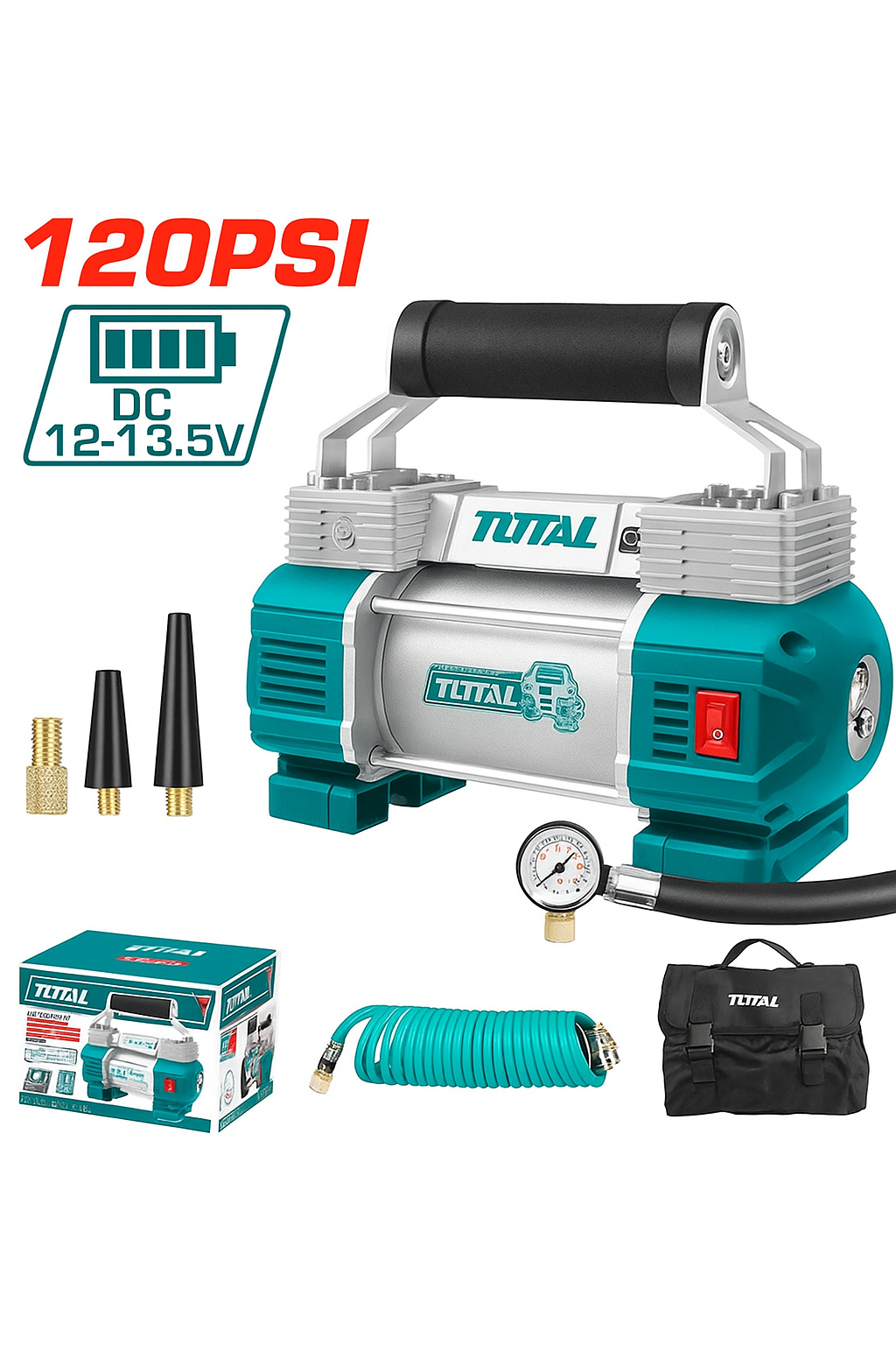 INFLADOR PORTATIL DC 12V 120PSI (TOTAL)