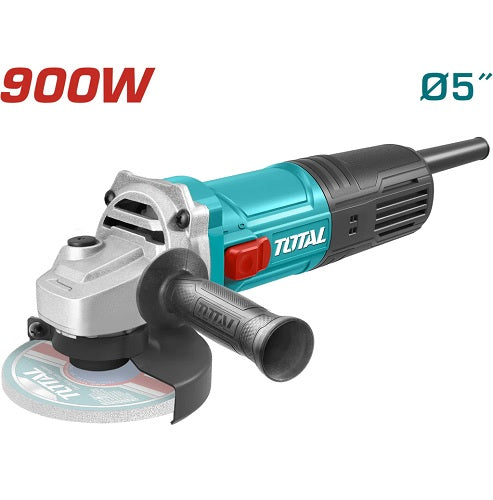 Pulidora Angular 5" Total 900W Industrial con Mango Auxiliar y Guarda de Seguridad – 12000rpm