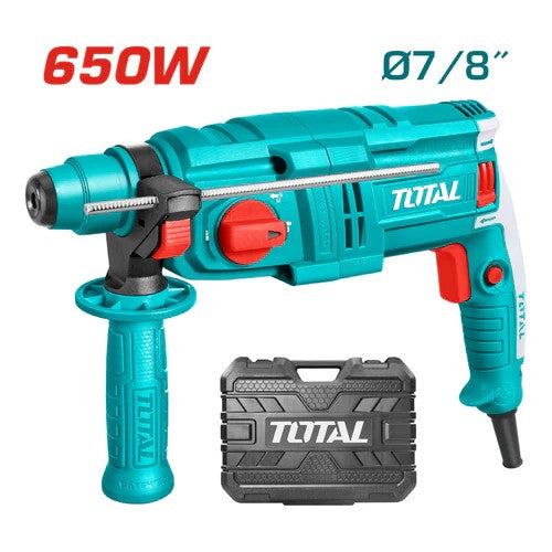 Rotomartillo Total 650W SDS Plus 1.7J – Compacto y Potente para Concreto