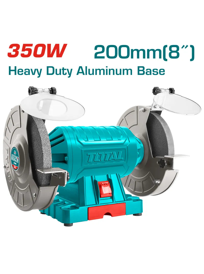 ESMERIL DE BANCO 350W PIEDRA DE 8″ UTBG35020 TOTAL TOOLS