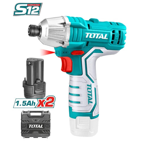 Atornillador de Impacto 12V (1/4") + 2 Baterías 1,5AH + Cargador Total